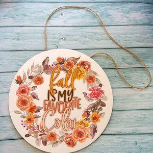 Retro Fall Spell Out Wall Decor 12" Thin Birch Handmade Sublimated Sign Fall